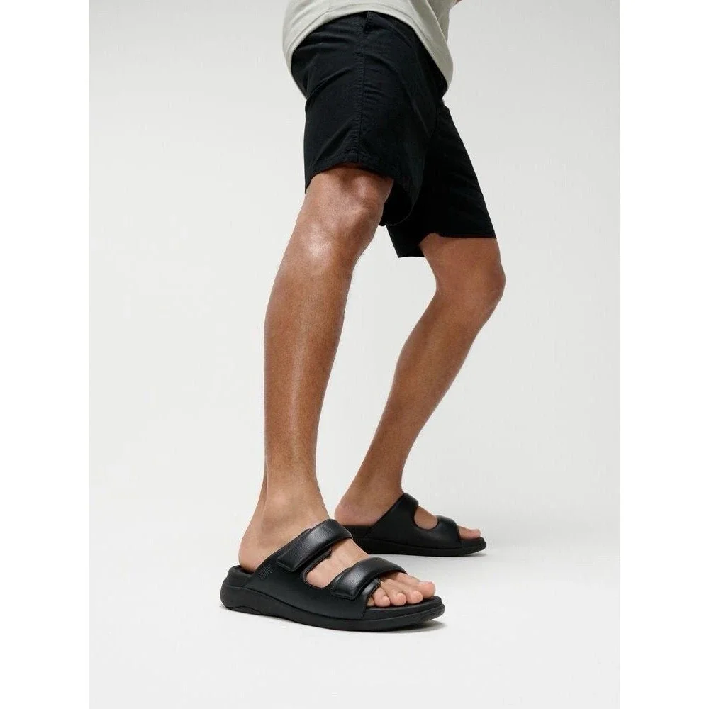 FitFlop F-MODE GO Men’s 2-Bar Slides Black US 10 Adjustable New in Box